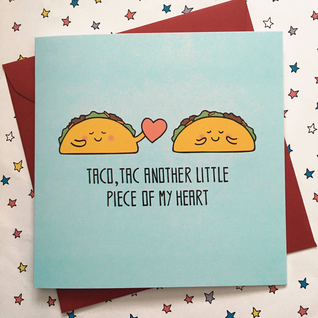 Funny Wedding Anniversary Card Taco Lover By Ladykerry Illustrated 