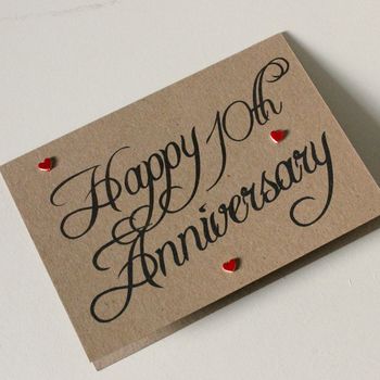 Personalised Happy Anniversary Card With Love Hearts, 4 of 7