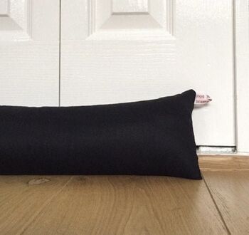 Customisable Blue Or Black Draught Excluder Cushion, 2 of 4