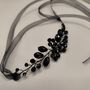 Black Crystal Ribbon Wrist Corsage, thumbnail 4 of 9