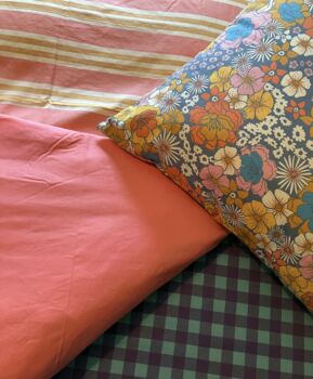 Vintage Floral Organic Cotton Pillow Case Flat, 2 of 6