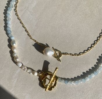 Handmade Semi Precious Gemstone And Pearl Necklace, 5 of 8