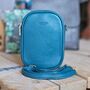 Cross Body Double Zip Bag In Teal, thumbnail 2 of 3