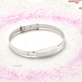 Personalised Sterling Silver Christening Baby Bangle, 2 of 5
