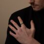 Malachite Stone Silver Signet Ring, thumbnail 2 of 11
