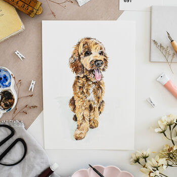 Original Hand Painted Watercolour Dog Portrait | Custom Pet Portrait From Photo, 5 of 11