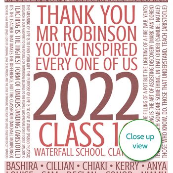 Personalised Teacher Thank You Print With Class Names, 6 of 11