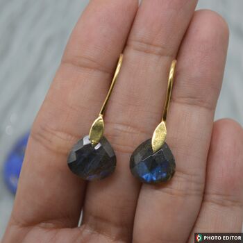 Rainbow Moonstone Or Labradorite Earrings, 10 of 11