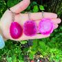Agate Slice Crystal Key Rings / Perfect For Attaching To Keys, Handbags, Or As A Decorative Charm, thumbnail 3 of 6