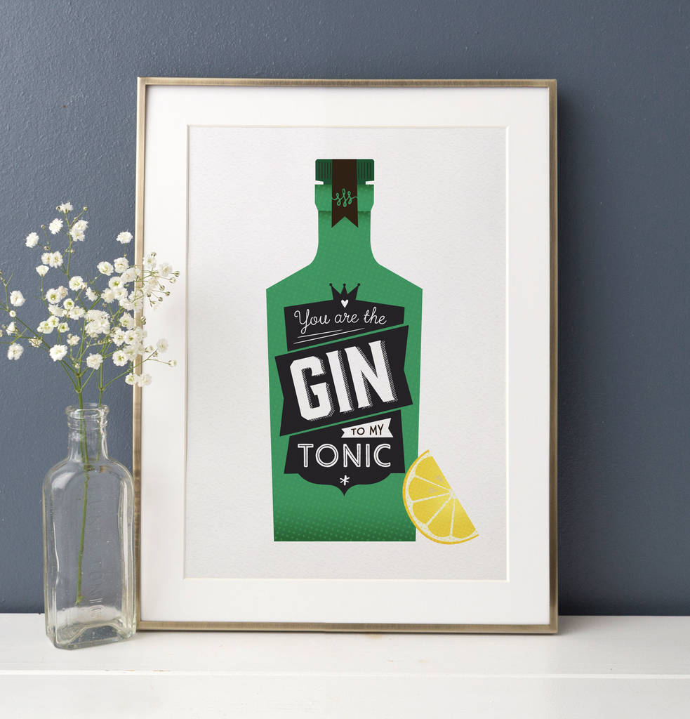 Gin And Tonic Kitchen Cocktail Print, 1 of 2