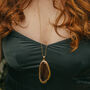 Gold Plate Black Agate Crystal Long Length Necklace, thumbnail 4 of 5