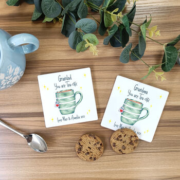 Tea Rific Ceramic Coasters | Personalised Tea Gifts, 3 of 5