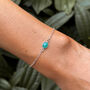 Blue Opal Pendant Sterling Silver Chain Bracelet, thumbnail 1 of 4
