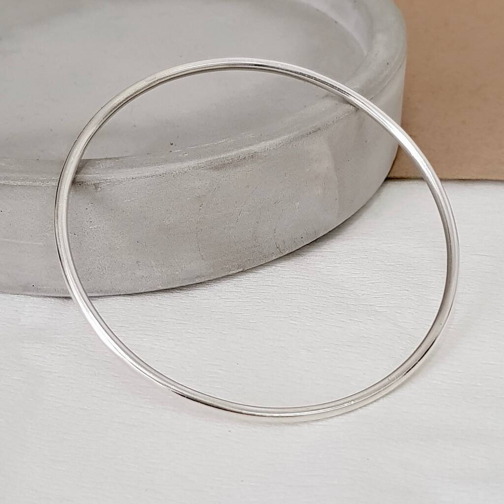 sterling silver plain bangle by anna calvert jewellery ...