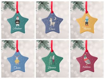 Personalised Star Ceramic Christmas Decoration, 2 of 12