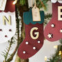 Hand Painted Personalised Wooden Christmas Stocking Decoration, thumbnail 3 of 5