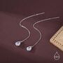 Sterling Silver Pear Cut Cz Droplet Threader Earrings, thumbnail 6 of 11