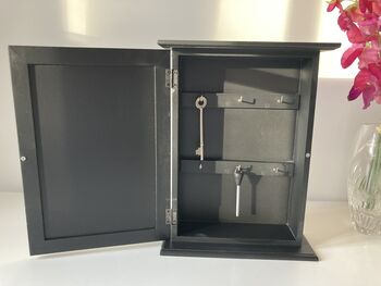 Black Wooden Key Box Cabinet Wall Mounted Freestanding, 5 of 11