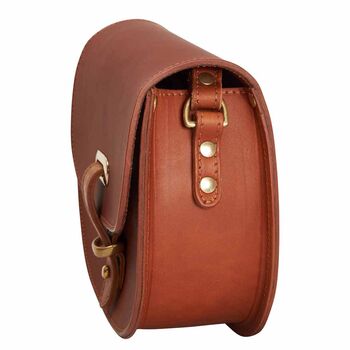 Mini Handmade Luxury Leather Saddle Bag, 4 of 9