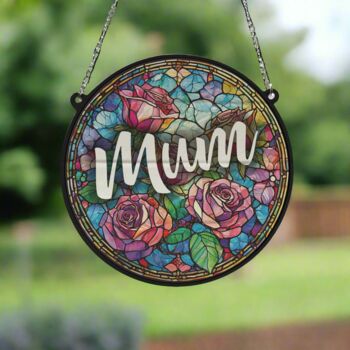 Mum Stained Glass Effect Suncatcher, 2 of 7