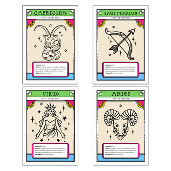 Personalised Zodiac Birthday Card, 7 of 7