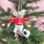 Personalised Football Mouse Christmas Decoration, thumbnail 3 of 4