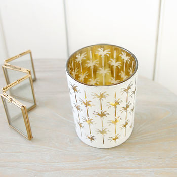 Gold And White Palm Tealight Holder, 2 of 2