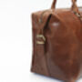Luxury Soft Hide Leather Travel Holdall Bag, thumbnail 7 of 11