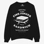 Fish Finger Sandwich Unisex Graphic Sweatshirt In Black, thumbnail 5 of 5