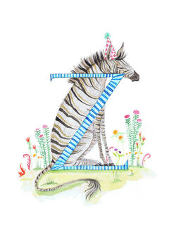 Z Is For Zebra Alphabet Art Print, 2 of 12