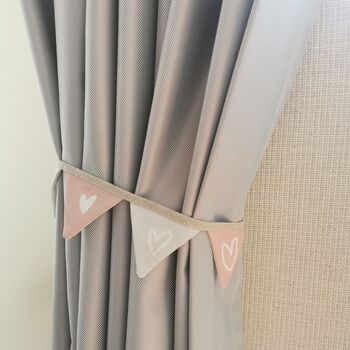 Curtain Tie Backs Pink And Grey Mini Bunting, 12 of 12