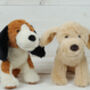 Hound Dog And Golden Puppy Soft Toy Set, thumbnail 1 of 3