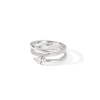 Sterling Silver Cubic Zirconia Wrap Ring, 3 of 5