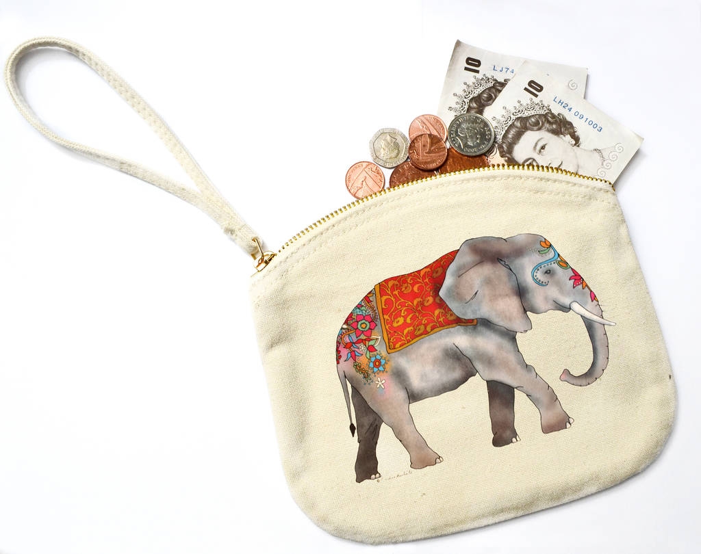 Elephant Canvas Purse By Ceridwen Hazelchild Design
