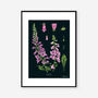 Foxglove Black, Botanical Art Print, thumbnail 2 of 2