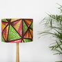 Pink And Green Geometric Triangles African Lampshade, thumbnail 1 of 9