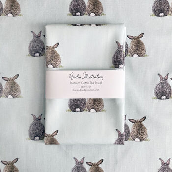 Bunny Rabbit Cotton Tea Towel, 5 of 5