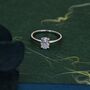 Sterling Silver One Carat Oval Moissanite Diamond Classic Single Stone Engagement Ring, thumbnail 2 of 10