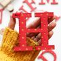 Red Initial Hanging Christmas Decoration, thumbnail 4 of 8