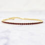 Garnet January Birthstone Dainty Tennis Bracelet, thumbnail 1 of 3