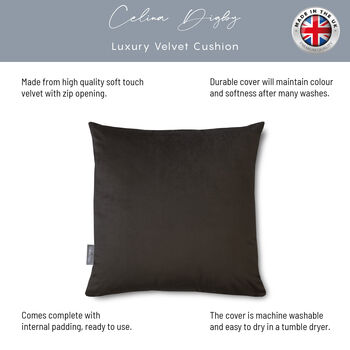 Luxury Super Soft Velvet Cushion Cedar Brown, 4 of 5