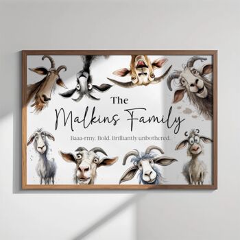 Custom Goat Family Print With Name, 3 of 5