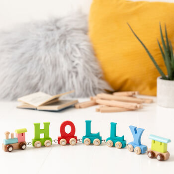 Personalised Birthday Wooden Name Train Set, 2 of 12
