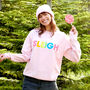 Neon Rainbow Sleigh Christmas Sweatshirt Jumper, thumbnail 2 of 7
