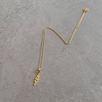Gold Lightning Bolt Necklace – Empowering Jewellery Gift For Her, 3 of 6
