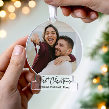 Personalised First Christmas New Home Photo Ornament, 10 of 11