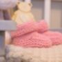 Pink Knitted Baby Boots, thumbnail 5 of 5