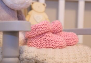 Pink Knitted Baby Boots, 5 of 5