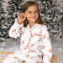 Girl's Personalised Christmas Santa Print Pyjamas, thumbnail 4 of 12
