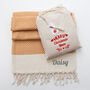 Personalised Soft Cotton Throw, Handwoven Gift Set For Her, thumbnail 8 of 12